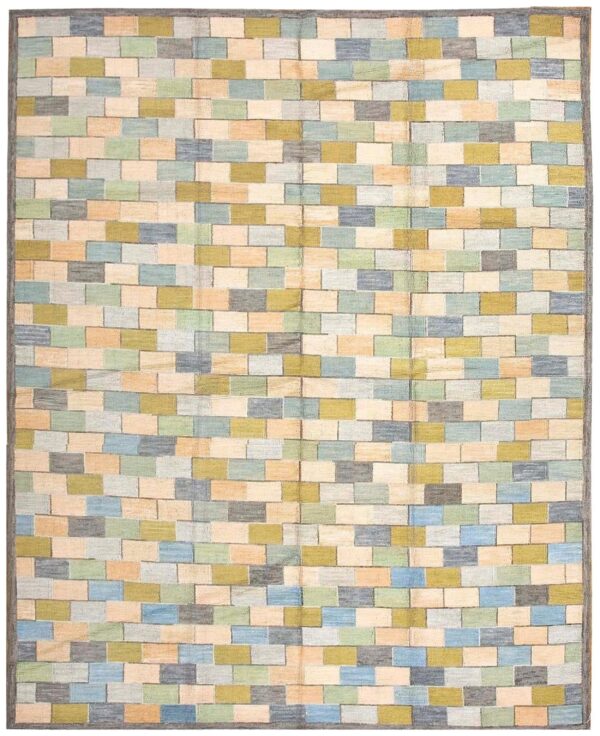 Charming multicolor stripe pattern contemporary handwowen american hooked rug 1 Charming multicolor stripe pattern contemporary handwowen american hooked rug