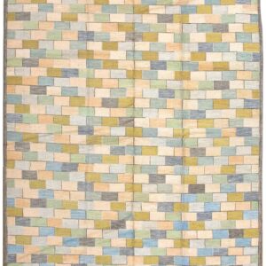 Charming Multicolor Stripe Pattern Contemporary Handwowen American Hooked Rug