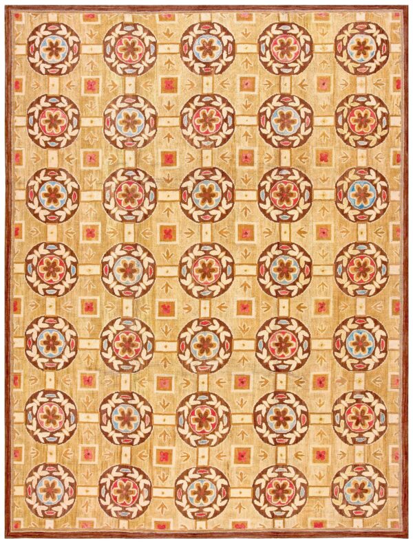 Contemporary wool hooked rug ( 9' x 12' x 275 x 365 ) 1 Contemporary wool hooked rug ( 9' x 12' x 275 x 365 )