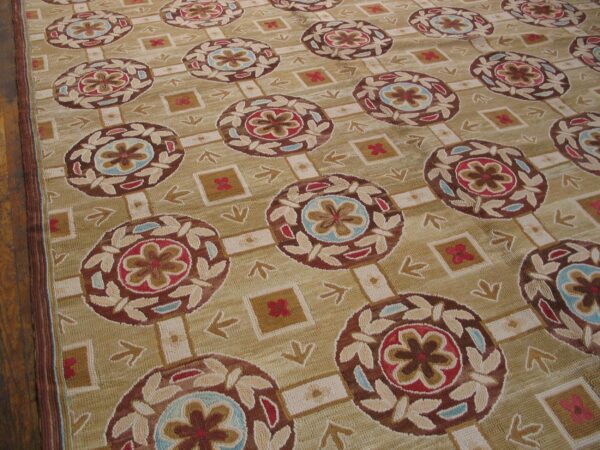 Contemporary wool hooked rug ( 9' x 12' x 275 x 365 ) 2 Contemporary wool hooked rug ( 9' x 12' x 275 x 365 ) - detail view 1
