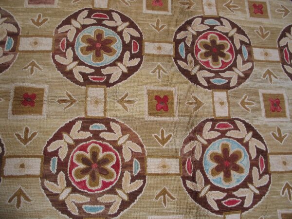Contemporary wool hooked rug ( 9' x 12' x 275 x 365 ) 3 Contemporary wool hooked rug ( 9' x 12' x 275 x 365 ) - detail view 2