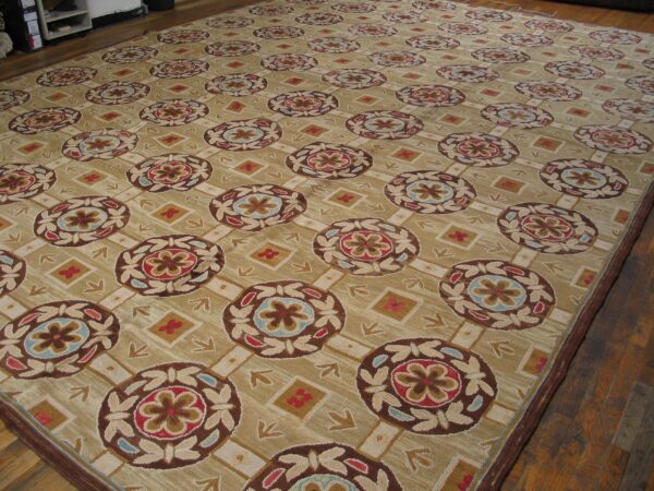 Contemporary wool hooked rug ( 9' x 12' x 275 x 365 ) 6 Contemporary wool hooked rug ( 9' x 12' x 275 x 365 ) - detail view 5