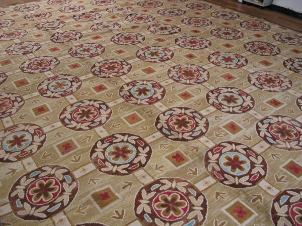 Contemporary wool hooked rug ( 9' x 12' x 275 x 365 ) 7 Contemporary wool hooked rug ( 9' x 12' x 275 x 365 ) - detail view 6