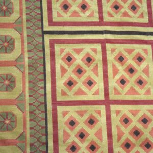 Decorative Square Pattern in Beige Color Contemporary Needlepoint Flat Weave Rug - detail view 4