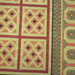 Decorative Square Pattern in Beige Color Contemporary Needlepoint Flat Weave Rug - detail view 6
