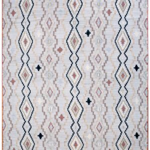 Gray Tan Geometric Navajo Contemporary Southwestern Style Rug 6'x9' Wool Carpet