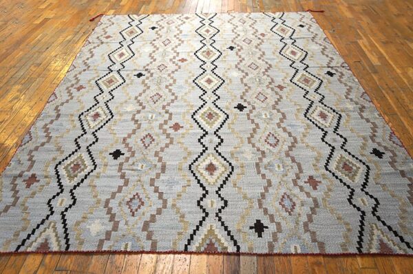 Gray tan geometric navajo contemporary southwestern style rug 6'x9' wool carpet 2 Gray tan geometric navajo contemporary southwestern style rug 6'x9' wool carpet - detail view 1