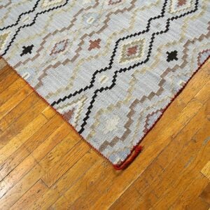 Gray Tan Geometric Navajo Contemporary Southwestern Style Rug 6'x9' Wool Carpet - detail view 3