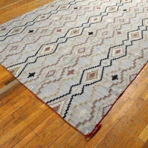 Gray Tan Geometric Navajo Contemporary Southwestern Style Rug 6'x9' Wool Carpet - detail view 4