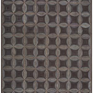 Impressive Black Ground Color a Folk Art Style Contemporary American Hooked Rug