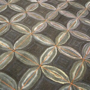 Impressive Black Ground Color a Folk Art Style Contemporary American Hooked Rug - detail view 5