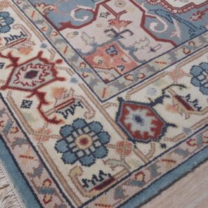 Ivory medallion rug corner and border detail