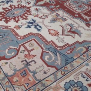 Ivory medallion rug central medallion detail