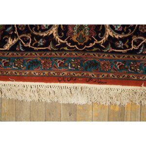 Mid 20th Century Red Rust Ground Medallion Antique Tabriz Handknotted Wool Rug - detail view 5