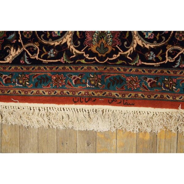 Mid 20th century red rust ground medallion antique tabriz handknotted wool rug - detail view 5