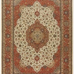 Mid Century Modern Antique Beige Floral Traditional Moud Handknotted Wool Rug