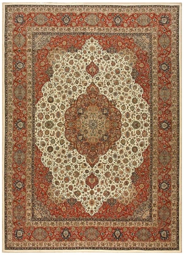 Mid century modern antique beige floral traditional moud handknotted wool rug 1 Mid century modern antique beige floral traditional moud handknotted wool rug