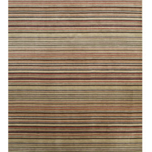 Multicolor striped handmade wool runner rug 2 x 6, DN19BK