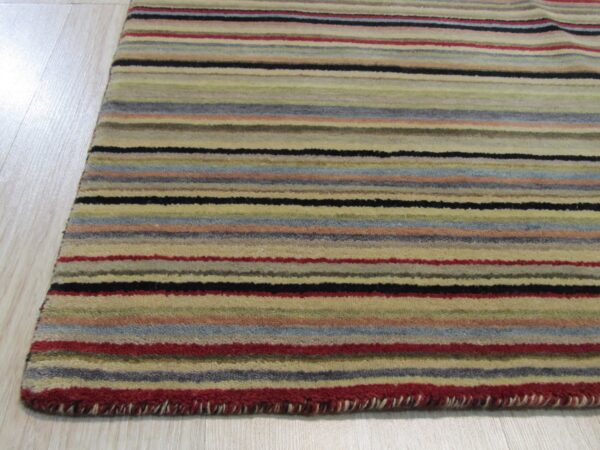 Multicolor striped handmade wool runner rug 2 Multicolor striped handmade wool runner rug 2 x 6, dn19bk detail