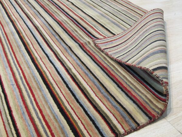 Multicolor striped handmade wool runner rug 3 Multicolor striped handmade wool runner rug 2 x 6, dn19bk detail