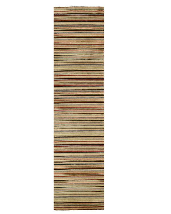 Multicolor striped handmade wool runner rug 5 Multicolor striped handmade wool runner rug 2 x 6, dn19bk room scene