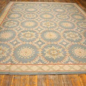 Special Geometric Pattern Gray-Yellow ColorHandmade Contemporary Needlepoint Rug - detail view 1