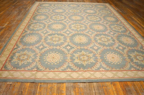 Special geometric pattern gray-yellow colorhandmade contemporary needlepoint rug 2 Special geometric pattern gray-yellow colorhandmade contemporary needlepoint rug - detail view 1