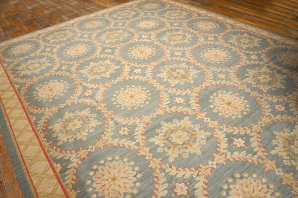 Special geometric pattern gray-yellow colorhandmade contemporary needlepoint rug 3 Special geometric pattern gray-yellow colorhandmade contemporary needlepoint rug - detail view 2