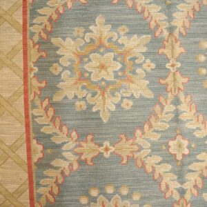 Special Geometric Pattern Gray-Yellow ColorHandmade Contemporary Needlepoint Rug - detail view 3