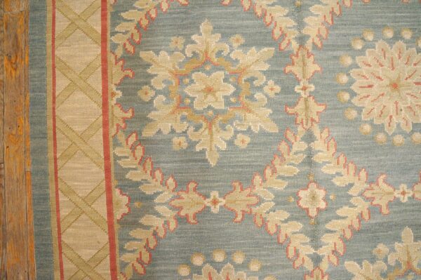 Special geometric pattern gray-yellow colorhandmade contemporary needlepoint rug 4 Special geometric pattern gray-yellow colorhandmade contemporary needlepoint rug - detail view 3