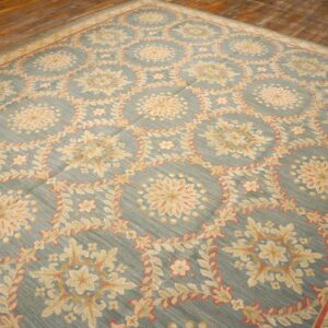 Special Geometric Pattern Gray-Yellow ColorHandmade Contemporary Needlepoint Rug - detail view 4
