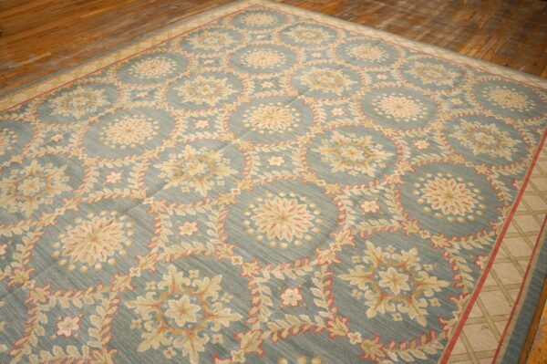Special geometric pattern gray-yellow colorhandmade contemporary needlepoint rug 5 Special geometric pattern gray-yellow colorhandmade contemporary needlepoint rug - detail view 4