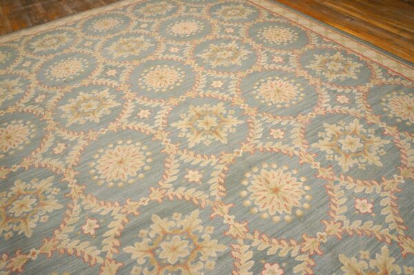 Special geometric pattern gray-yellow colorhandmade contemporary needlepoint rug 8 Special geometric pattern gray-yellow colorhandmade contemporary needlepoint rug - detail view 7