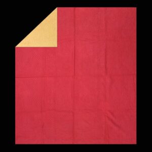 Square 1920s Coral Jewel Tones Allover Floral Needlework Wool Antique Rug - detail view 2
