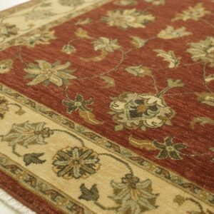 Brown Agra traditional oriental hand-knotted wool area rug