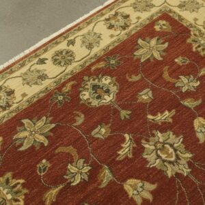 Brown Agra traditional oriental hand-knotted wool area rug