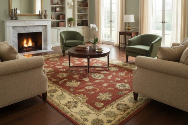 Giselle agra coral hand knotted wool rug 5 Brown agra traditional oriental hand-knotted wool area rug