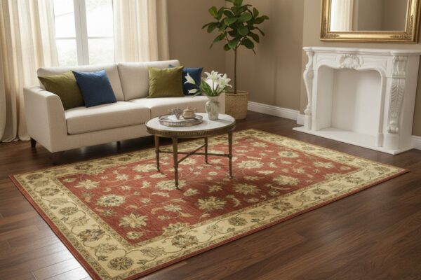 Giselle agra coral hand knotted wool rug 6 Brown agra traditional oriental hand-knotted wool area rug