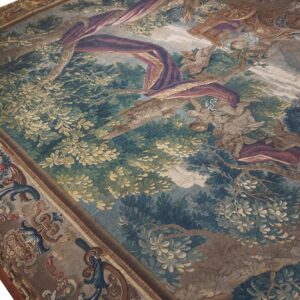1650 Multi Mid-17th Century Antique Large Scale Tapestry European Flat Weave - detail view 1