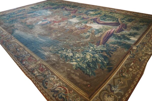 1650 multi mid-17th century antique large scale tapestry european flat weave 6 1650 multi mid-17th century antique large scale tapestry european flat weave - detail view 5