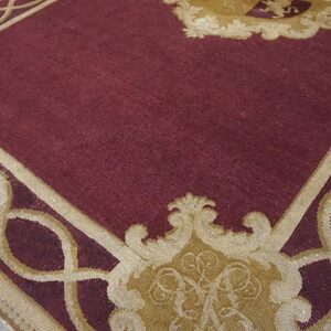 1860s Red Burgandy Floral Medallion Antique English Axminster Rug 9' X 13' 3" Handwoven Wool Carpet - detail view 4