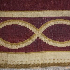 1860s Red Burgandy Floral Medallion Antique English Axminster Rug 9' X 13' 3" Handwoven Wool Carpet - detail view 5