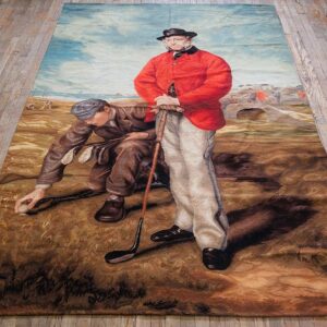 1875 Antique Elegant Figural Tapestry European Flat Weave - detail view 1