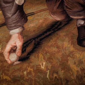 1875 Antique Elegant Figural Tapestry European Flat Weave - detail view 3