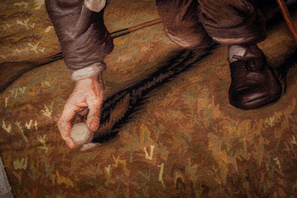 1875 antique elegant figural tapestry european flat weave 4 1875 antique elegant figural tapestry european flat weave - detail view 3
