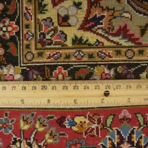 1880s Ivory Medallion Antique Persian Tabriz Rug 4' 10'' X 6' 0'' Knotted Wool Carpet - detail view 5