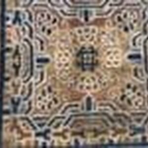 1890s Tan Beige Medallion Antique Chinese Ningxia Rug 2'4" X 9' Handknotted Wool Carpet - detail view 6