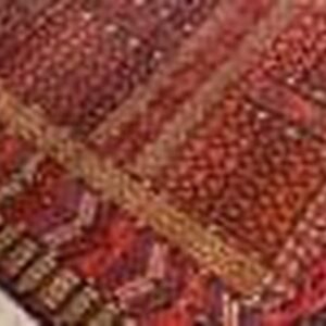 1900s Red Geometric Antique Baluch Turkmen Tekke Ensi Rug 4' 1'' X 4' 6'' Handknotted Wool Carpet - detail view 7