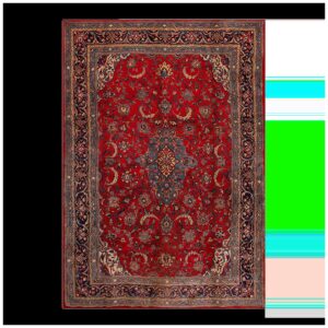 1900s Red Medallion Antique Persian Sarouk Rug 6'10" X 10'0" Handknotted Wool Carpet