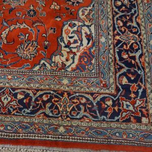 1900s Red Medallion Antique Persian Sarouk Rug 6'10" X 10'0" Handknotted Wool Carpet - detail view 7